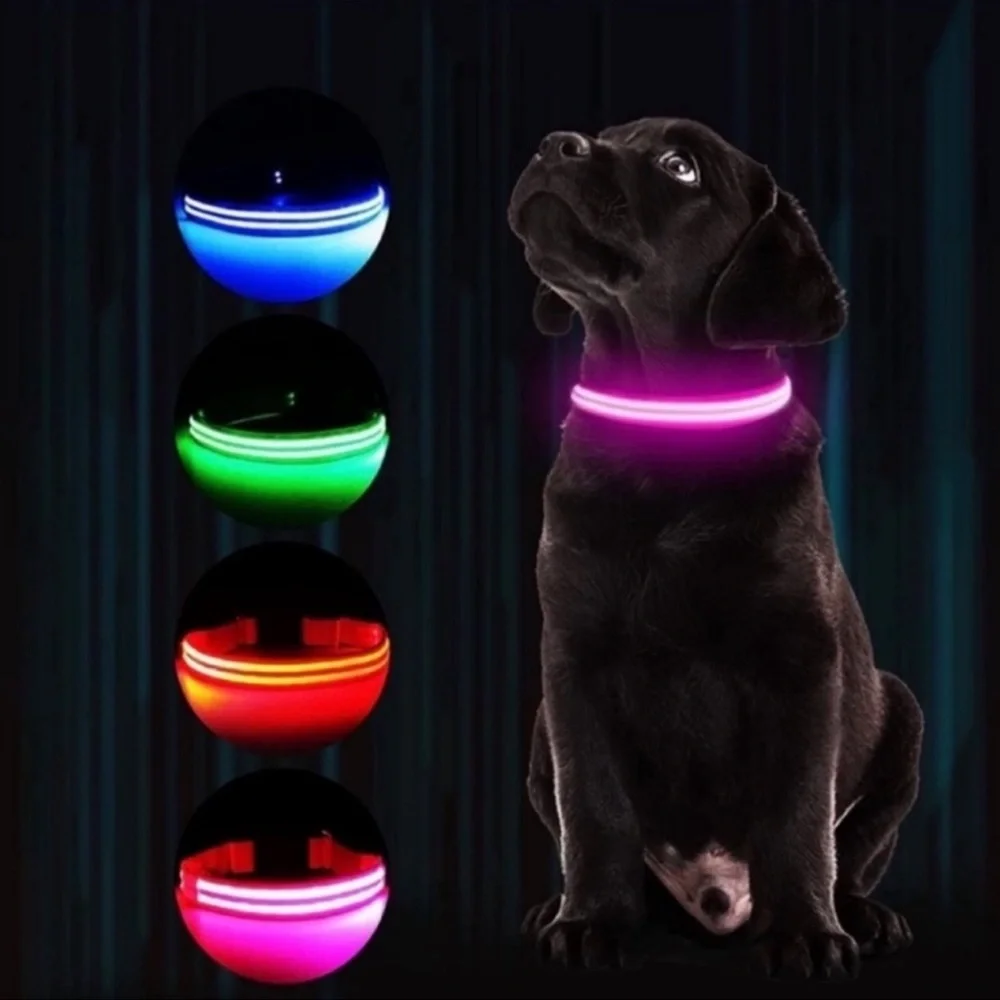 PINK LIGHT UP FOG COLLAR LEASH SIZE LARGE